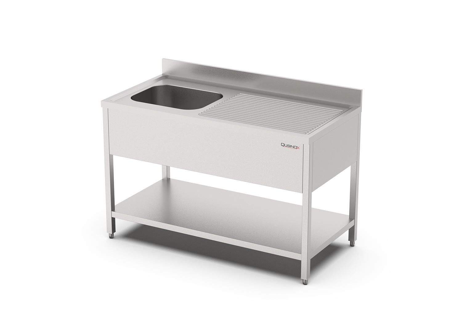 Nerūdijančio plieno stalas su plautuve ir uždanga L-1000 