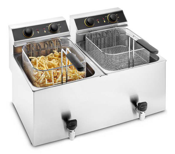 Profesionali dviguba trifazė gruzdintuvė 11,5+11,5 ltr.  